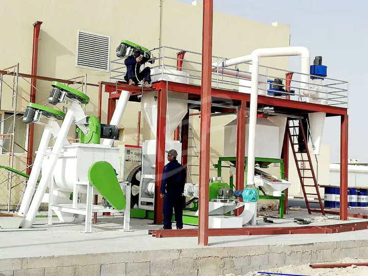 1T/H floating fish feed production line project in Qatar equipped with fish feed extruder machine